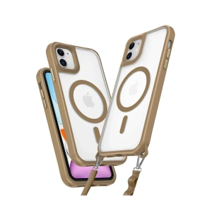 Mey İthalat®  iPhone 12 Kılıf Enka Magsafe Silikon Kılıf - Desert