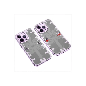Mey İthalat®  iPhone 13 Pro Max Kılıf Mekanik Bumper Kapak - Derin Mor