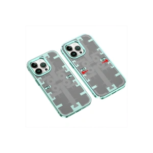 Mey İthalat®  iPhone 13 Pro Max Kılıf Mekanik Bumper Kapak - Yeşil