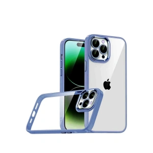Mey İthalat®   iPhone 15 Pro Max  Lensli Silikon - Açık Mavi