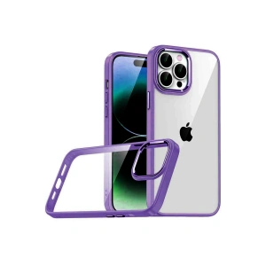 Mey İthalat®   iPhone 15 Pro Max  Lensli Silikon - Mor