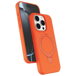 Mey İthalat®   iPhone 15 Pro Max Regal Magsafe Standlı Kapak - Turuncu