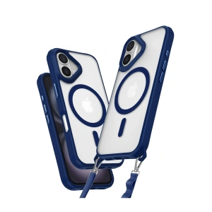 Mey İthalat®  iPhone 16 Kılıf Enka Magsafe Silikon Kılıf - Lacivert