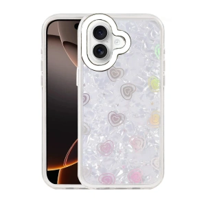 Mey İthalat®   iPhone 16 Lumi Desenli Kapak - Beyaz