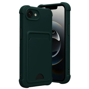 Mey İthalat®   iPhone 16E Kelvin Kartvizitli Silikon - Koyu Yeşil