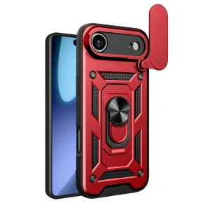 Mey İthalat®   iPhone 17 Air Pars Lens Yüzüklü Silikon - Kırmızı
