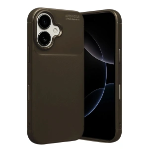 Mey İthalat®   iPhone 17 Auto Focus Karbon Kapak - Kahverengi