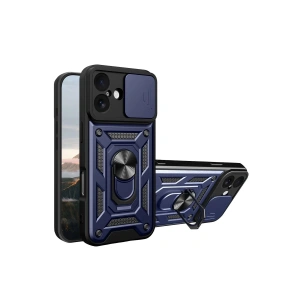 Mey İthalat®   iPhone 17 Pars Lens Yüzüklü Silikon - Lacivert
