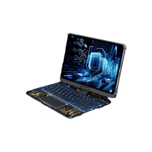 Mey İthalat®  JP11 iPad Pro 11 (2022) Kılıf Vales Dönen Ledli Klavyeli Tablet Kılıfı - Siyah