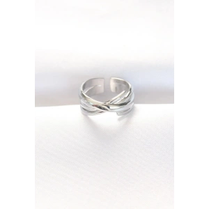 Mey İthalat® Kalın Silver Renk Ayarlanabilir Yüzük