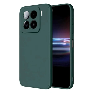Mey İthalat®   Mi 15 Pro Kılıf Nano içi Kadife Silikon - Koyu Yeşil