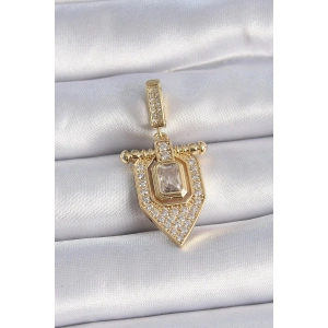 Mey İthalat® Pirinç Gold Renk Baget Zirkon Taşlı Ajda Charm