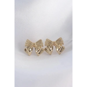 Mey İthalat® Pirinç Gold Renk Fiyonk Küpe