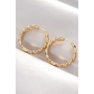 Mey İthalat® Pirinç Gold Renk Zincir Model Halka Küpe