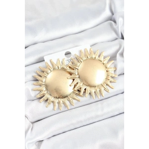 Mey İthalat® Pirinç Güneş Model Gold Renk Kadın Küpe