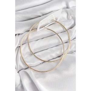 Mey İthalat® Pirinç Halka Model Gold Renk Kadın Küpe