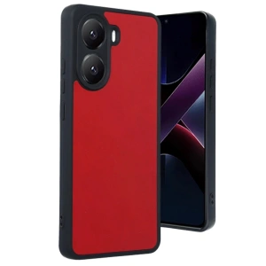 Mey İthalat®   Poco X7 Pro Kılıf Aras Deri Kapak - Kırmızı