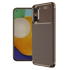 Mey İthalat®   Poco X7 Pro Kılıf Auto Focus Karbon Kapak - Kahverengi