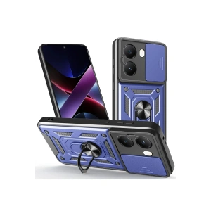 Mey İthalat®   Poco X7 Pro Kılıf Pars Lens Yüzüklü Silikon - Lacivert