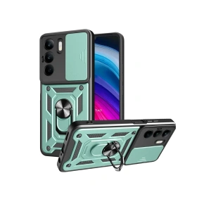 Mey İthalat®  Realme C75 4G Kılıf Pars Lens Yüzüklü Silikon - Yeşil