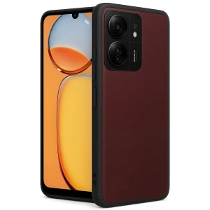 Mey İthalat®   Redmi 13C Kılıf Aras Deri Kapak - Bordo