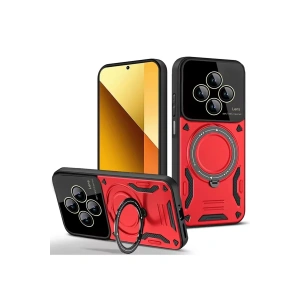 Mey İthalat®   Redmi 14C Kılıf Joy Lens Standlı Kapak - Kırmızı