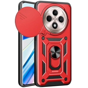 Mey İthalat®   Redmi 14C Kılıf Pars Lens Yüzüklü Silikon - Kırmızı