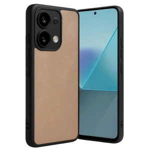 Mey İthalat®   Redmi Note 13 Pro 4G Kılıf Aras Deri Kapak - Pudra