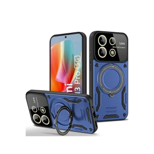 Mey İthalat®   Redmi Note 13 Pro 4G Kılıf Joy Lens Standlı Kapak - Lacivert
