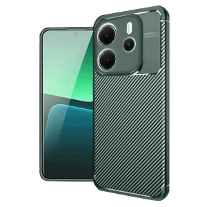 Mey İthalat®   Redmi Note 14 4G Kılıf Auto Focus Karbon Kapak - Koyu Yeşil
