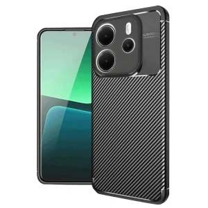Mey İthalat®   Redmi Note 14 4G Kılıf Auto Focus Karbon Kapak - Siyah