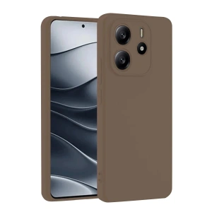 Mey İthalat®   Redmi Note 14 4G Kılıf First Silikon - Kahverengi