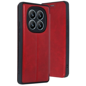 Mey İthalat®   Redmi Note 14 Pro 4G Kılıf Flip Cover - Kırmızı