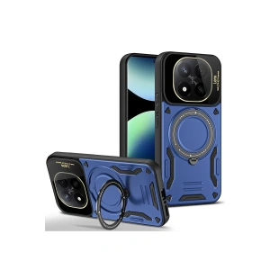 Mey İthalat®   Redmi Note 14 Pro 4G Kılıf Joy Lens Standlı Kapak - Lacivert
