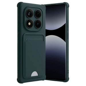 Mey İthalat®   Redmi Note 14 Pro 5G Kelvin Kartvizitli Silikon - Koyu Yeşil