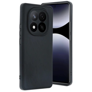Mey İthalat®   Redmi Note 14 Pro 5G Kılıf Aras Deri Kapak - Siyah