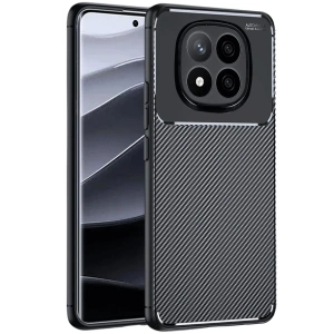 Mey İthalat®   Redmi Note 14 Pro 5G Kılıf Auto Focus Karbon Kapak - Siyah