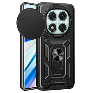 Mey İthalat®   Redmi Note 14 Pro 5G Kılıf Pars Lens Yüzüklü Silikon - Siyah