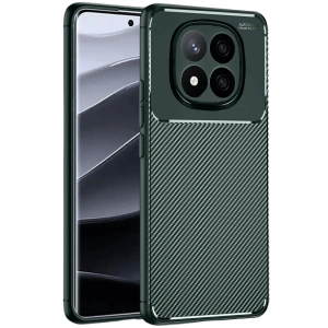 Mey İthalat®   Redmi Note 14 Pro Plus Kılıf Auto Focus Karbon Kapak - Koyu Yeşil