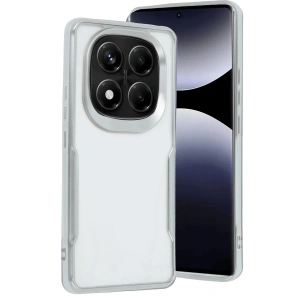 Mey İthalat®   Redmi Note 14 Pro Plus Kılıf Boyi Silikon Kapak - Gümüş