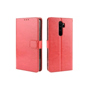 Mey İthalat®   Redmi Note 8 Pro Kılıf Trend S Plus Kapaklı Kılıf - Kırmızı
