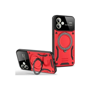 Mey İthalat®  Samsung Galaxy A06 Kılıf Joy Lens Standlı Kapak - Kırmızı