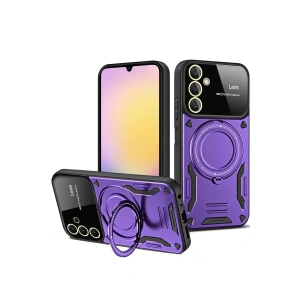 Mey İthalat®  Samsung Galaxy A26 Kılıf Joy Lens Standlı Kapak - Mor