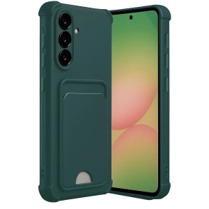 Mey İthalat®  Samsung Galaxy A36 Kılıf Kelvin Kartvizitli Silikon - Koyu Yeşil