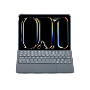 Mey İthalat®  T5504D iPad Pro 11 (2024) Kılıf Palermo Ledli Klavyeli Standlı Tablet Kılıfı - Siyah