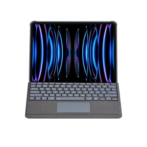 Mey İthalat®  T5509D iPad Pro 12.9 (2022) Kılıf Palermo Ledli Klavyeli Standlı Tablet Kılıfı - Siyah