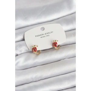 Mey İthalat® Uğur Böceği Model Gold Renk Pirinç Çocuk Küpe