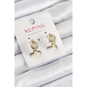 Mey İthalat® Xuping Zirkon Taşlı Kalp Model Gold Renk Kadın Küpe