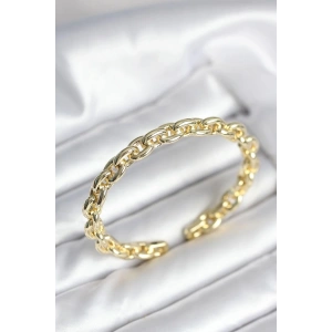 Mey İthalat® Zincir Model Gold Renk Pirinç Kadın Bileklik