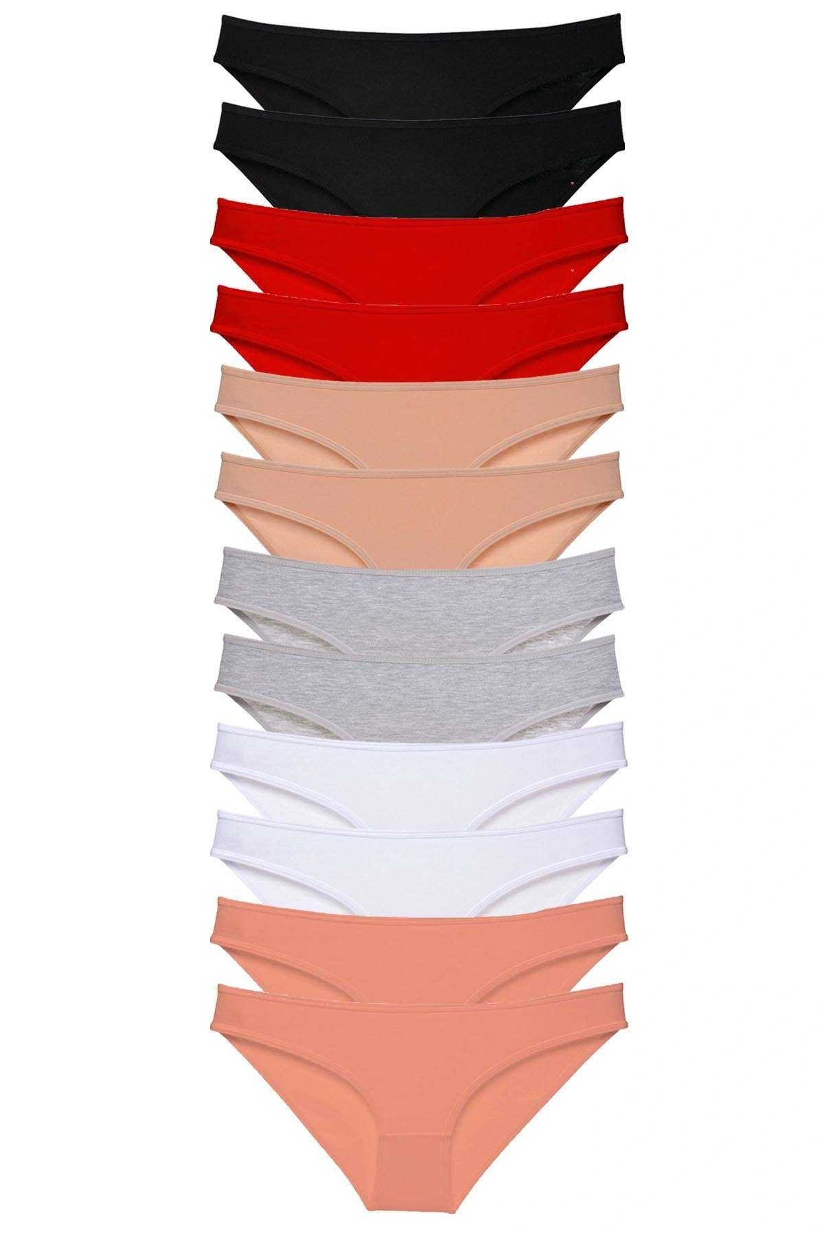 12 Adet Süper Eko Set Likralı Kadın Slip Külot Set 1